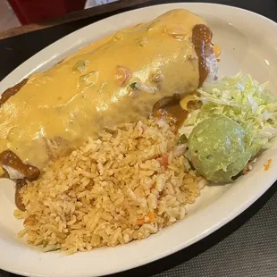 Seasoned chicken burrito