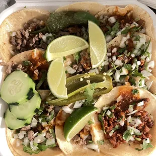 Carne Asada y Al Pastor tacos