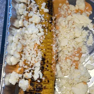 grilled corn and rice