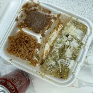 What the chicken enchiladas looked like
