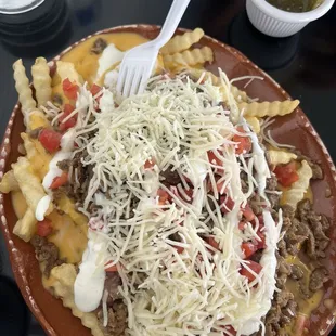 Carne Asada Fries with everything