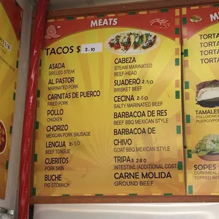 menu