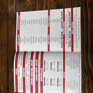 Updated menu September 2022