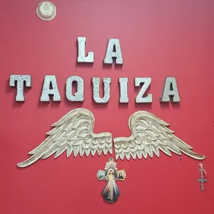 Sign behind the counter