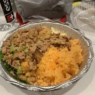 Burrito bowl in small container