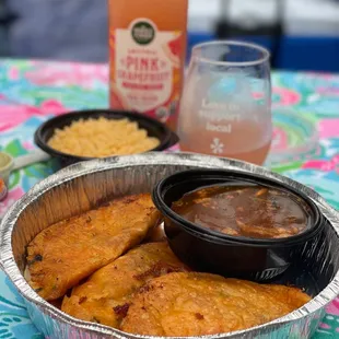 Birria tacos with a side of rice