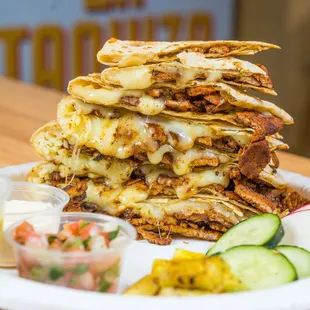 a stack of quesadillas