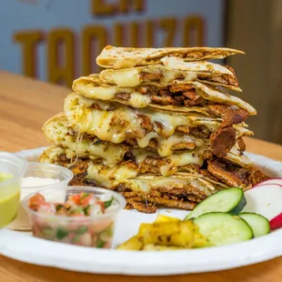 a stack of quesadillas