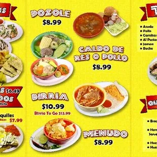 Most up-to-date menu