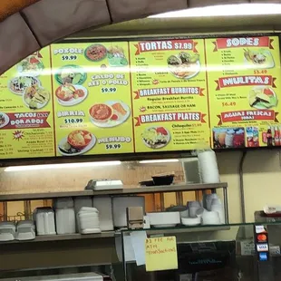 menus on the wall