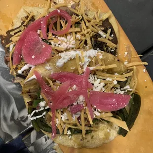 veggie taco and huitlacoche taco