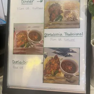 Birria menu