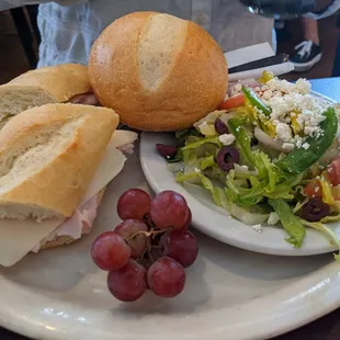 Half sandwich with salad