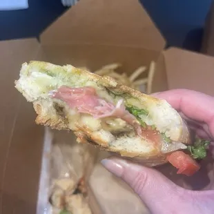 Prosciutto and Brie sandwich