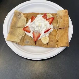 Nutella strawberry banana crepe