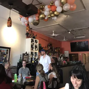 people sitting at tables