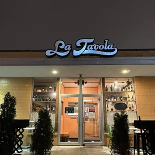 the front of the restaurant
