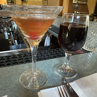 two glasses of wine