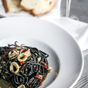 Squid ink spaghetti