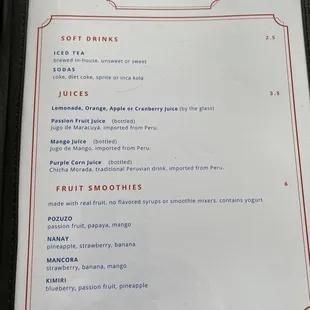 menu