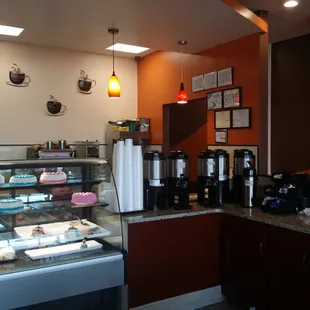 Small coffee area with specialty coffees