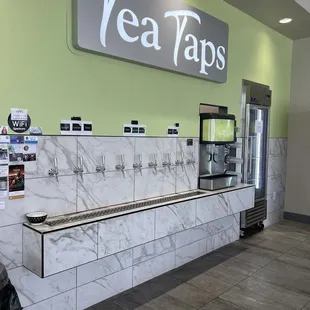 Flavored iced tea bar - try the coconut. It's amazing.