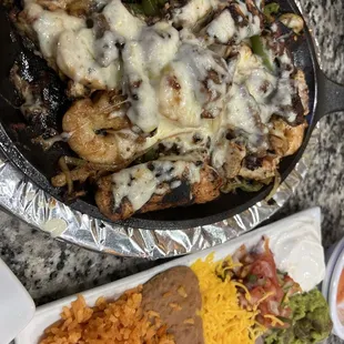 Mar and Tierra fajitas!  This is our go to with the xl top shelf margarita.