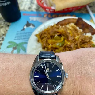 Lunch and a wrist shot (I have a YouTube channel: Pocket Watch Time)