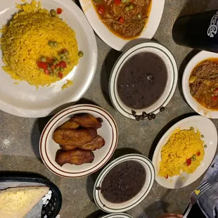 Two entrees, with sides. Lunch portions, y'all! Come hungry! Soooo good!