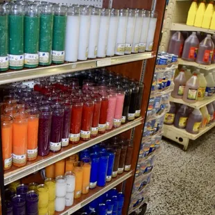 a variety of colored candles