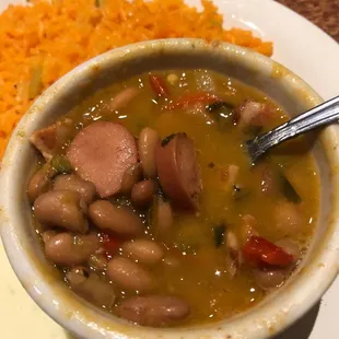 Ranch beans-- with hot dog slices-- EXCELLENT!