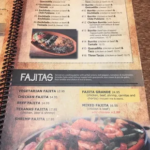 menu