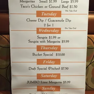 Our Specials .