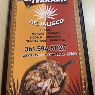New menu
