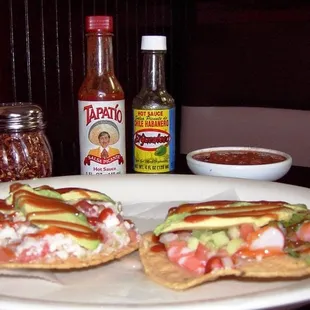 ceviche tostada &amp; shrimp tostada