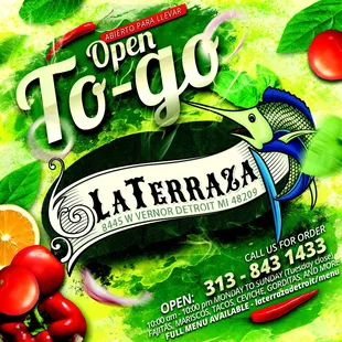 Check Our FULL MENU laterrazadetroit.com/menu La Terraza  8445 W Vernor Detroit MI 48209 With all the taste of Mexico!