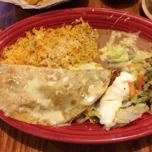 La terreza chicken, steak quesadilla