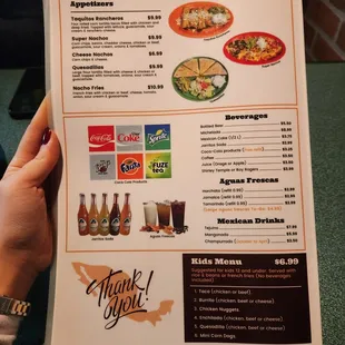 a menu for a mexican restaurant