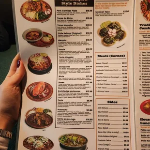 a menu for a mexican restaurant