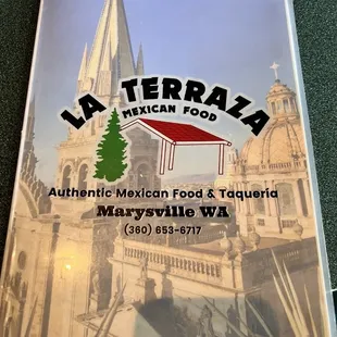 a picture of a mexican food and taqueria menu