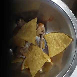 Chicken wing bones in Tostadas
