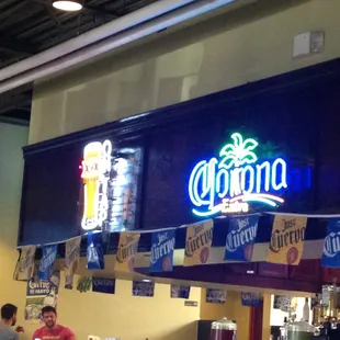 Over the bar. Good neon.