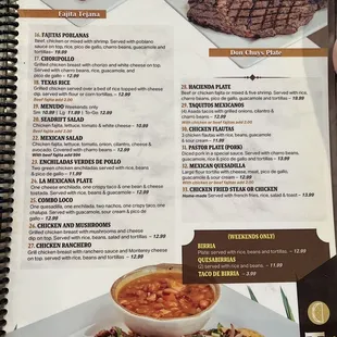 the menu