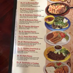 menu, tacos