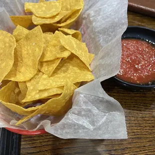 Chips and salsa! The chips that evening were just a little overcooked