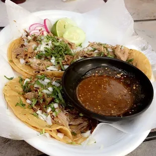 The pork tacos