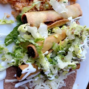 Shredded beef flautas