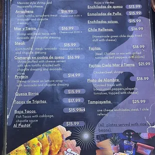 menu