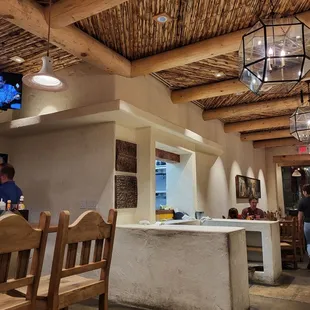 a kitchen and dining area