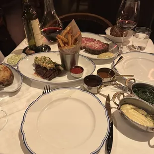 Steak frites and prime rib